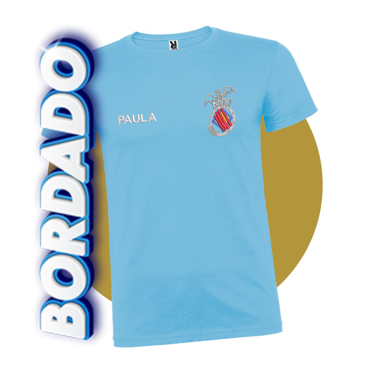 Camiseta bordada personalizada – 150 g/m²