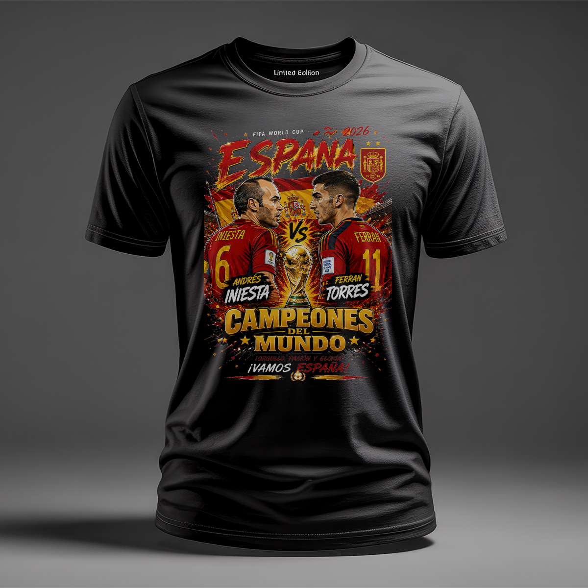 Camiseta España Campeona del Mundo 2026 – Edición Leyendas negra