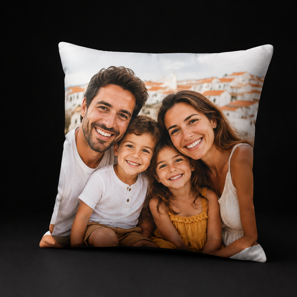 Cojín personalizado 40 x 40 cm con fotografía familiar