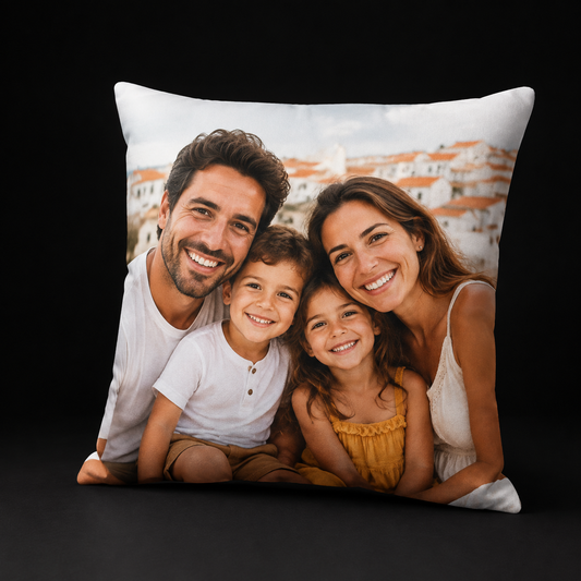 Cojín personalizado 40 x 40 cm con fotografía familiar