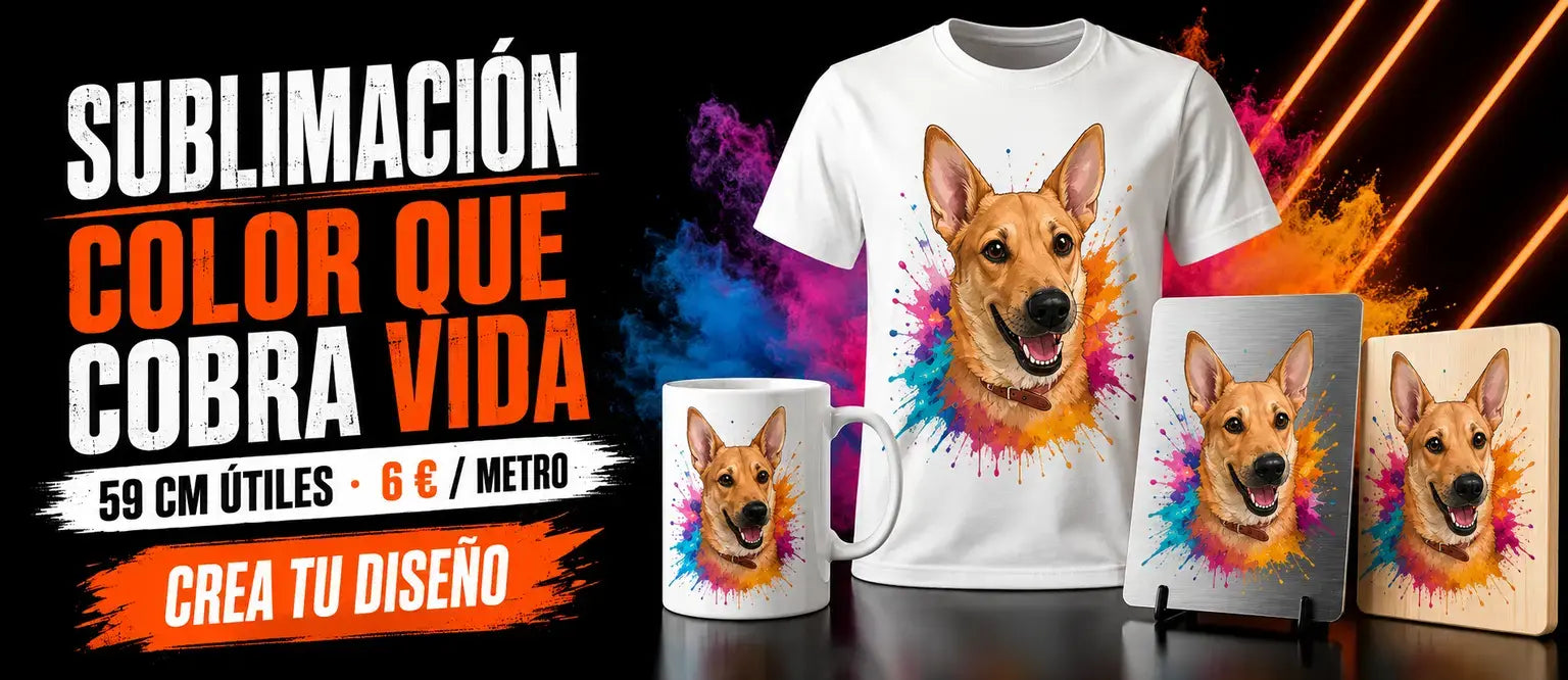 Sublimación a 59 centímetros útiles y 6 euros por metro